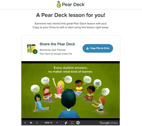 Share or Publish a Pear Deck with Google